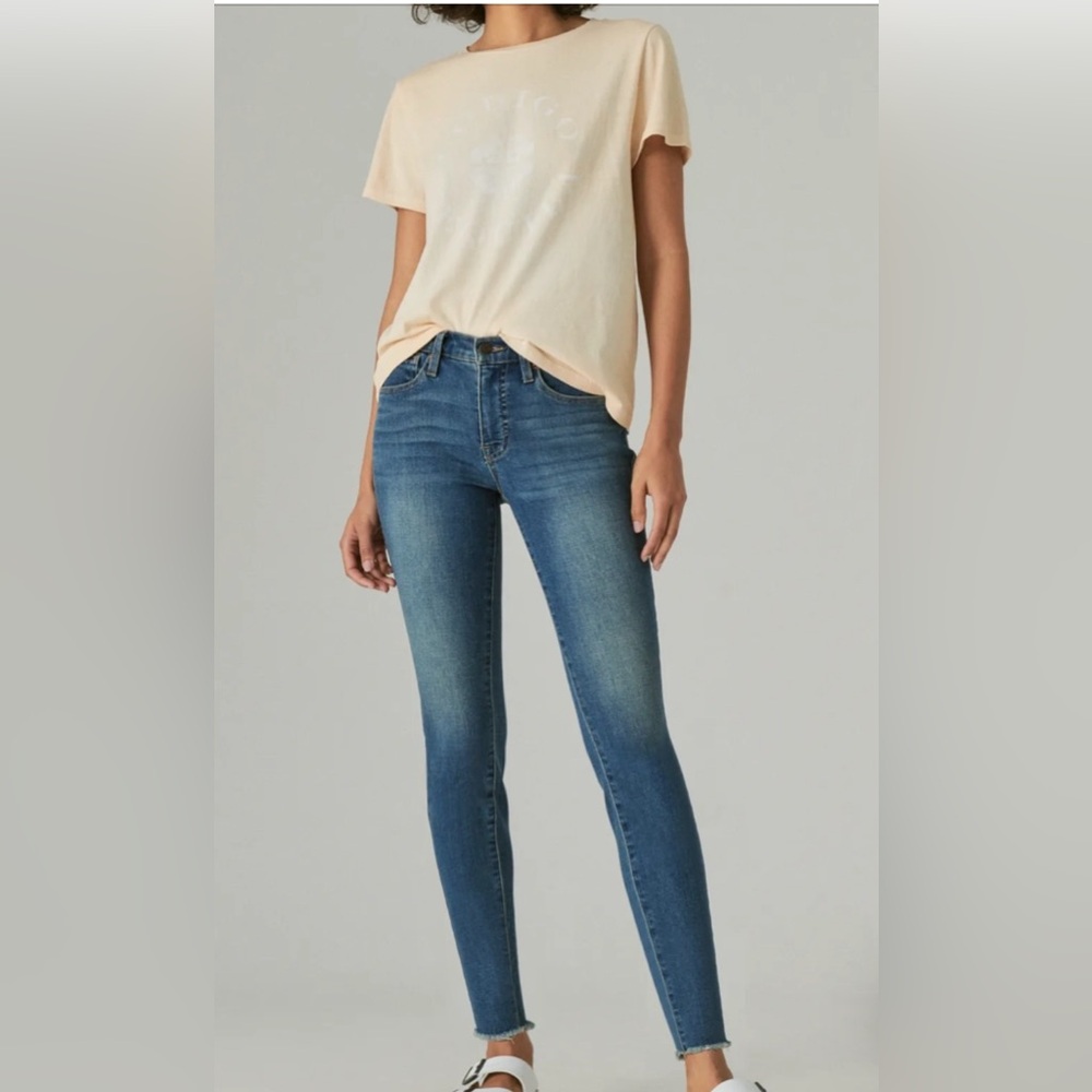 Lucky Brand Ava Dark Blue Mid-Rise Skinny Jeans